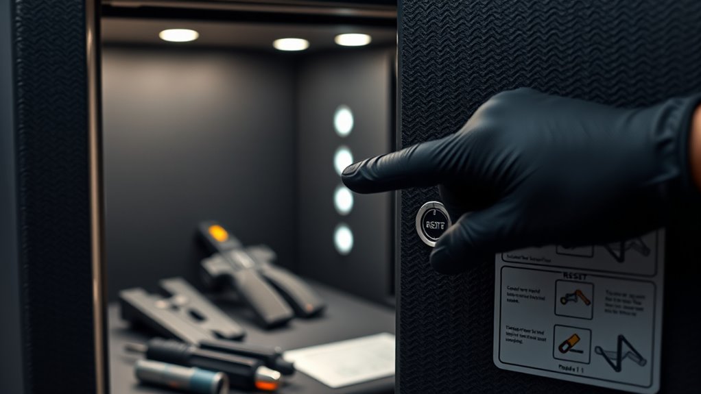 gun safe reset mechanisms